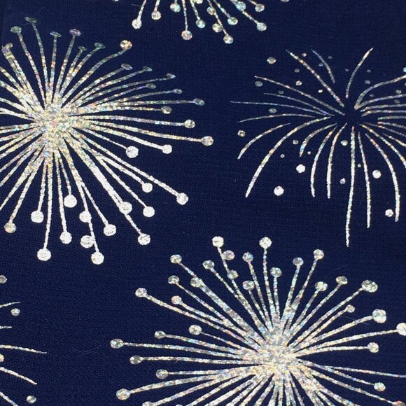 2 pc Williamsburg Fireworks Terry Kitchen Towels Iridescent Silver Foil July 4th - Picture 6 of 8